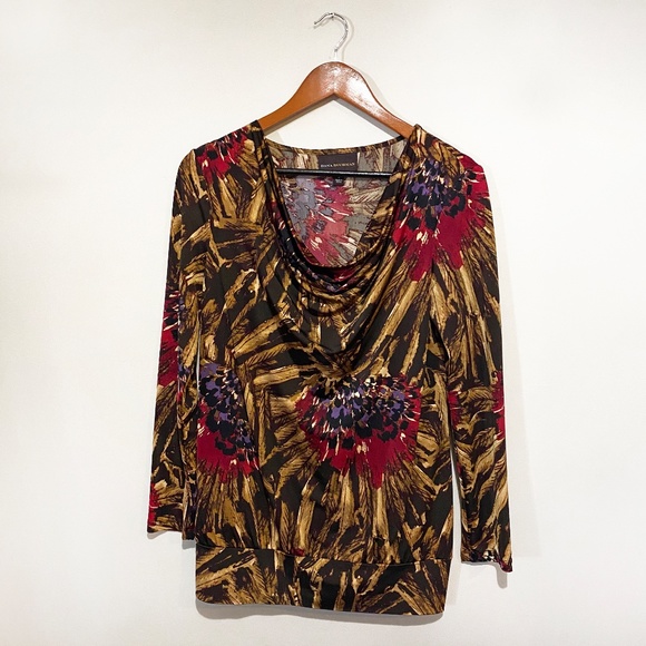 Dana Buchman Tops - 3/$25✨ DANA BUCHMAN COWL NECK ABSTRACT JERSEY TOP
